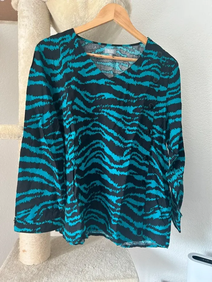 Blouse bleu bonheur en viscose