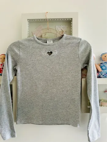 Pull cœur en coton côtelé