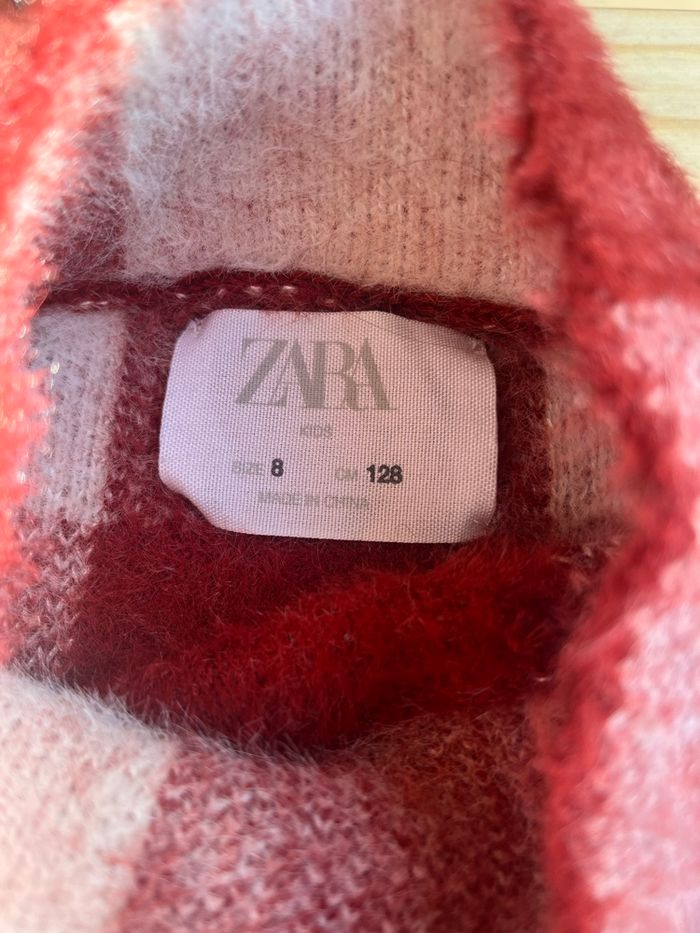 Pull à carreaux rouge et écru Zara Kids - photo numéro 2
