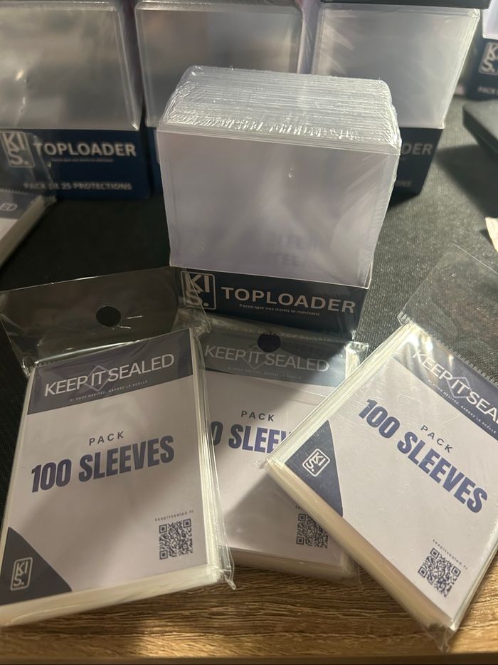 Lot 1 Packs Toploaders + 3 Pack Sleeves Premium Ultra Transparent KIS