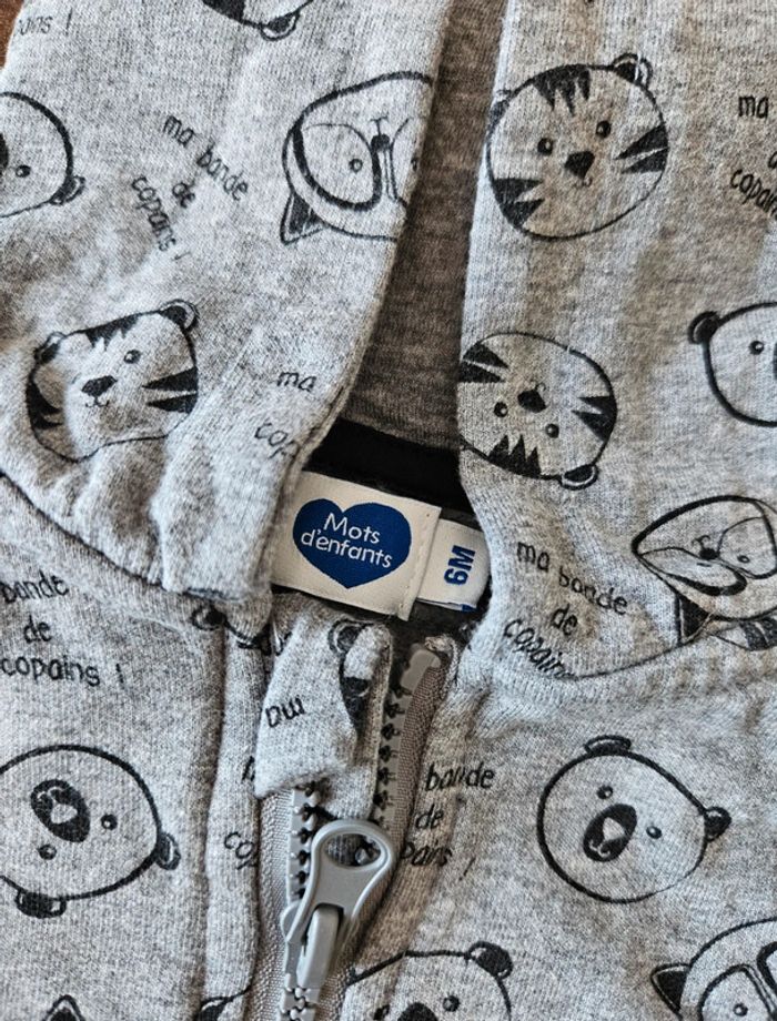 Gilet zippé 6mois bébé garçon - photo numéro 2