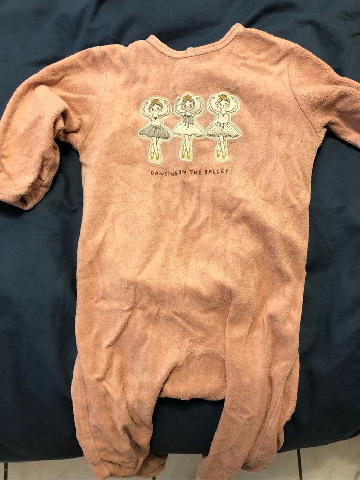 Pyjama velours rose pale Kiabi 18 mois