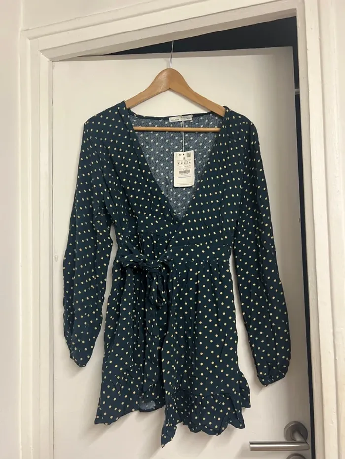 Sublime robe chic à pois portefeuille neuve - taille M
