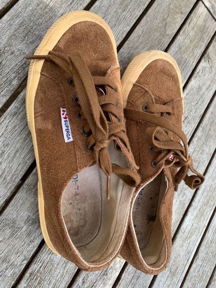 Basket superga 36 daim marron (165)