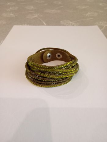 Bracelet lanières vert anis