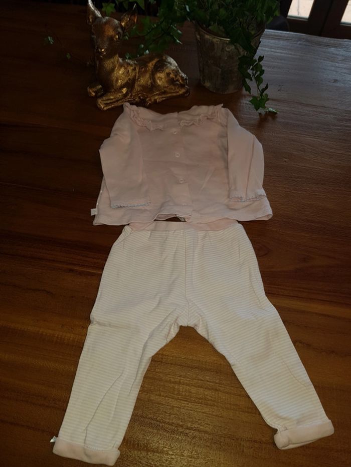 Ensemble rose pâle Absorba 6 mois fille - photo numéro 3