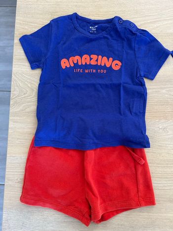 Tenue Kiabi tee-shirt /short garçon 18 mois 