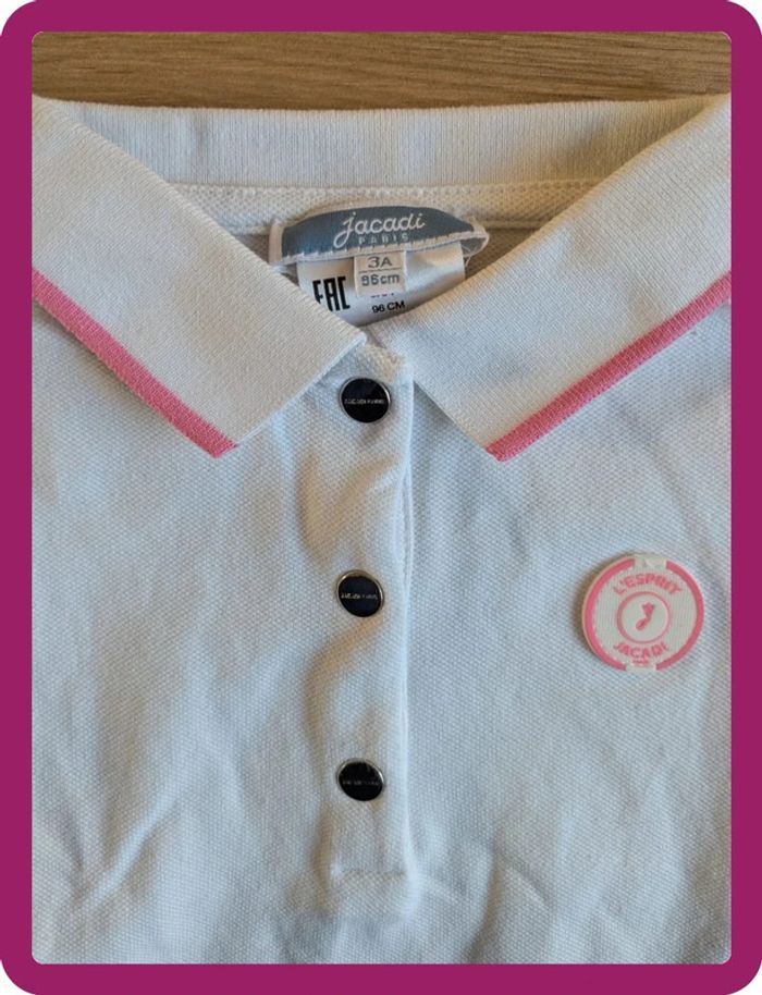 Robe printemps été Jacadi 3 ans rose et blanche style tennis 🎾 - photo numéro 3