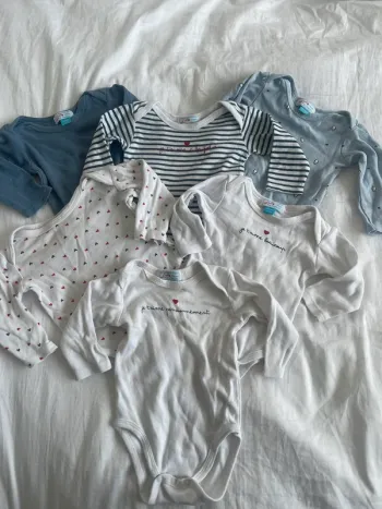 Lot de 6 bodys Manon & Valentin