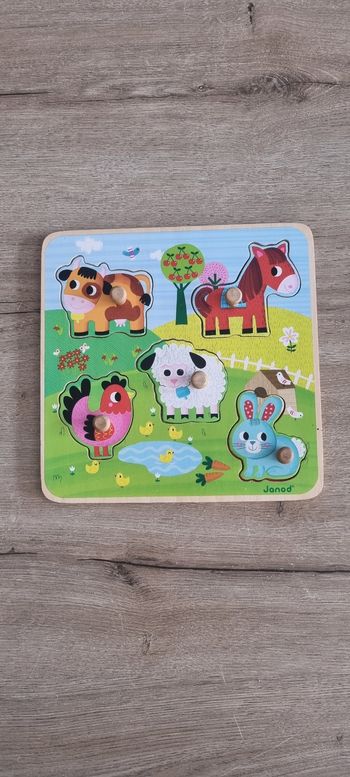 Puzzle d'encastrement en bois animaux