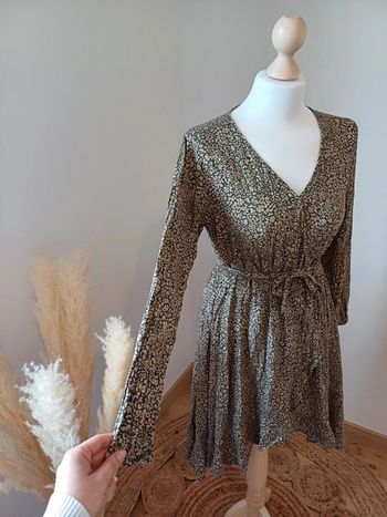 Robe Kaki asymétrique à motifs Tex taille S 36