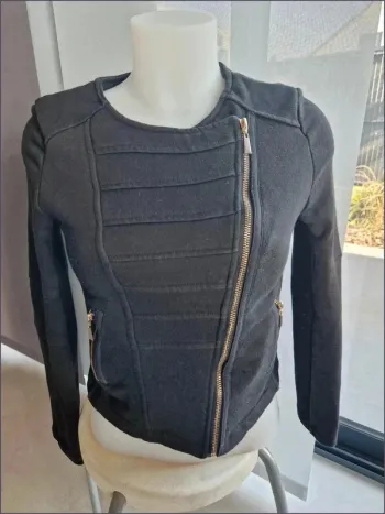 Veste Gilet noir zip asymétrique - Taille XS