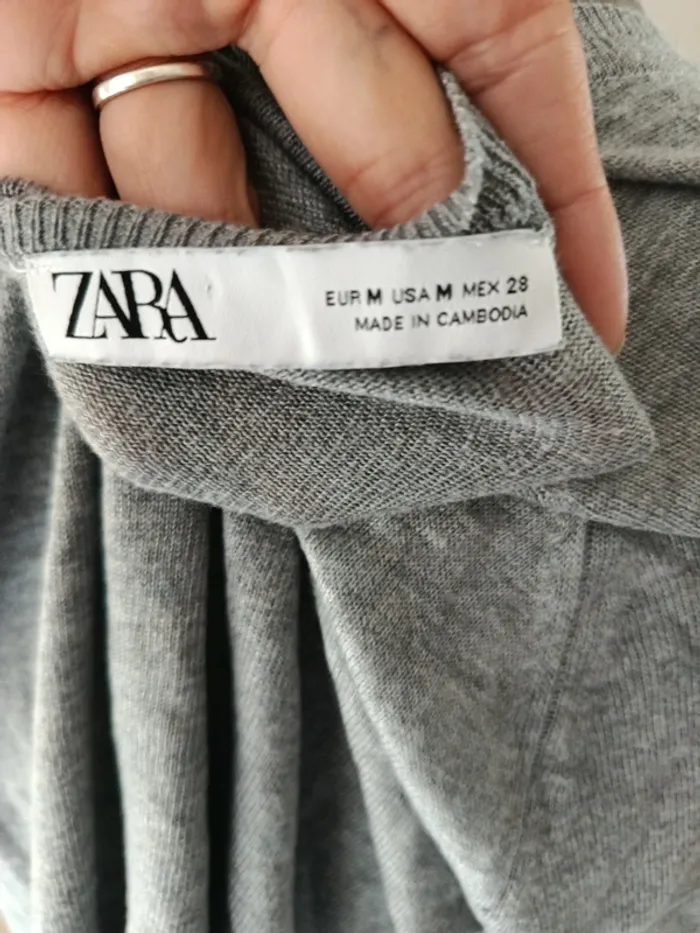 T-shirt manches longues gris Taille M Zara - photo numéro 3