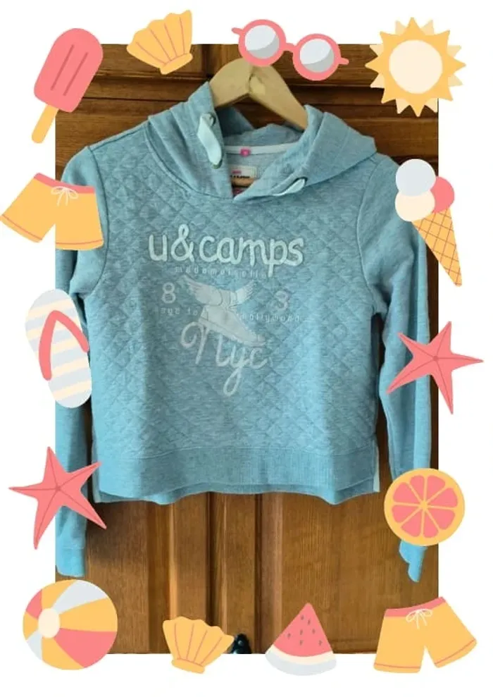 Sweat court crop top à capuche 14 ans