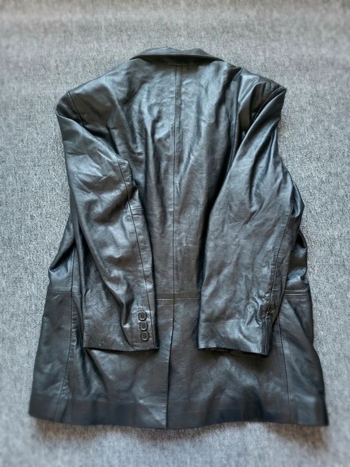 Veste Blazer en Cuir Véritable Serge Pariente - Noir - Taille 3XL - photo numéro 7