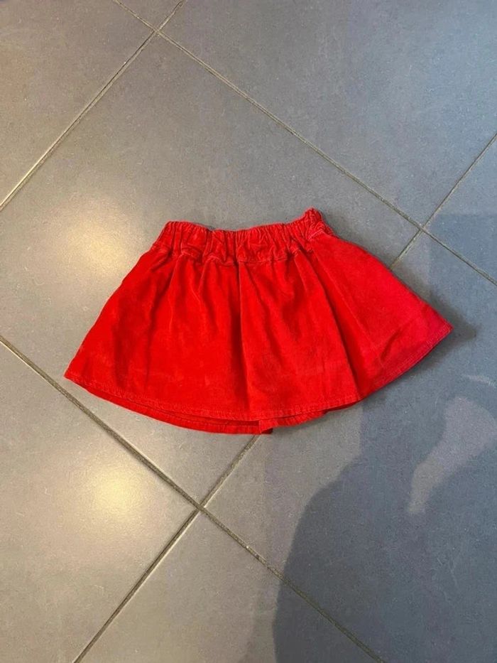 Jupe en velours - Tape à l’œil - Etoile / Plume - Rouge & argenté - 3 ans - photo numéro 3