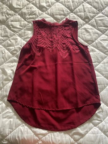 Débardeur femme fluide bordeaux dentelle taille unique neuf peut convenir jusqu’à un 38 40