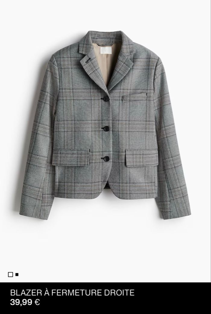 Blazer carreaux boutons droit L H&M - photo numéro 5
