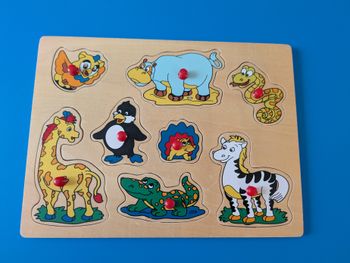 Puzzle bois coloré thème animaux