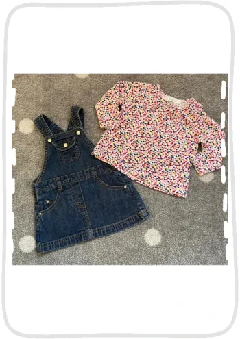 Obaibi Robe Jean & Pull Coeurs Taille 3 mois/60 cm