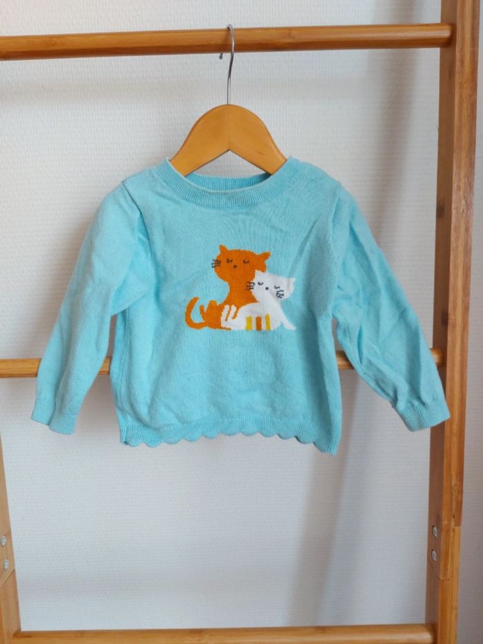 Pull chat jacadi 12 mois très bon état