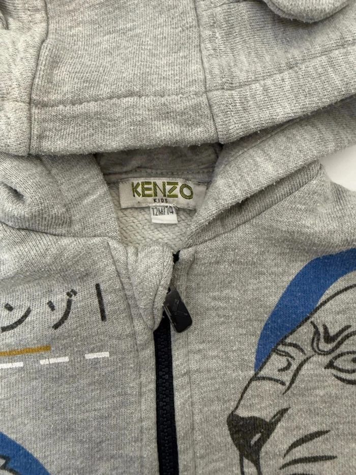 Sweat Kenzo capuche et zip Kenzo garçon 12 mois, 74 cm - photo numéro 3