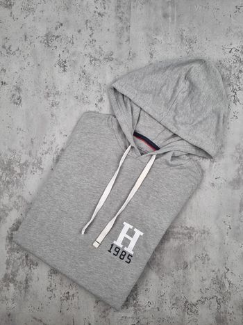 Sweat à capuche Tommy Hilfiger gris – Taille M Femme (mesures en photos)