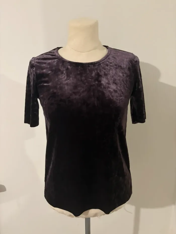 Top en velours violet – Taille XS – Neuf