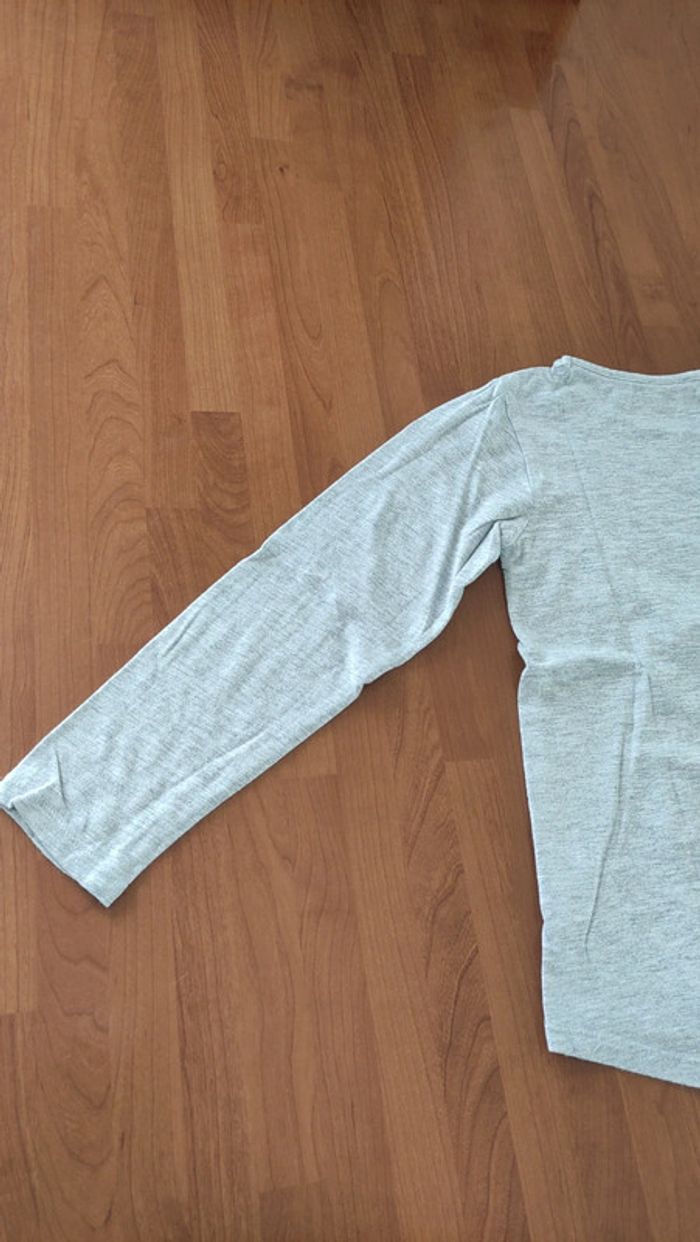 Tee-shirt gris manches longues lisa rose 8 ans - photo numéro 7