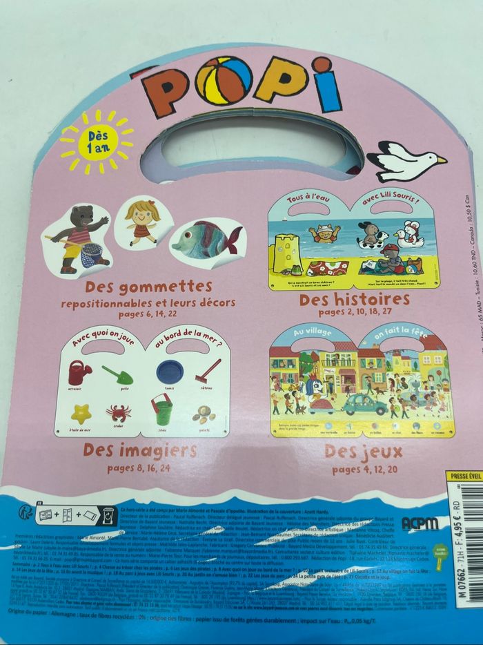 Lot de 3 livres d’activités Magazine Popi Avec 100 gommettes géantes imagier neuf   Jeux activité stickers etc ... - photo numéro 6