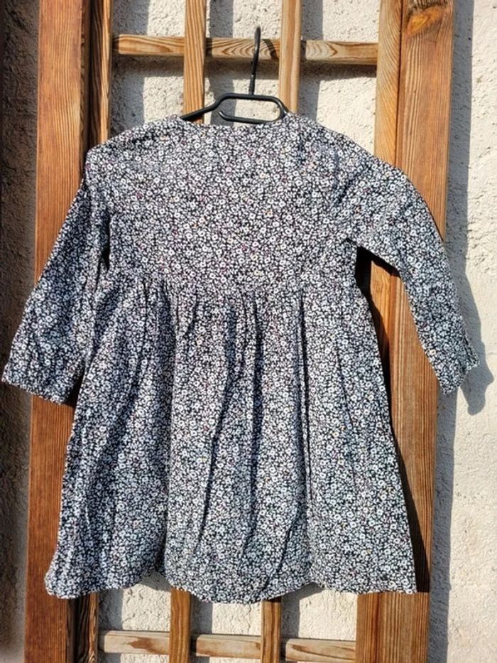 DPAM robe velours, douce, Du Pareil Au Même.. noire à fleurs blanches, 6 ans - photo numéro 3