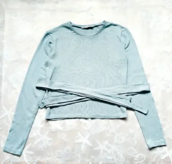 Top court Zara bleu en maille