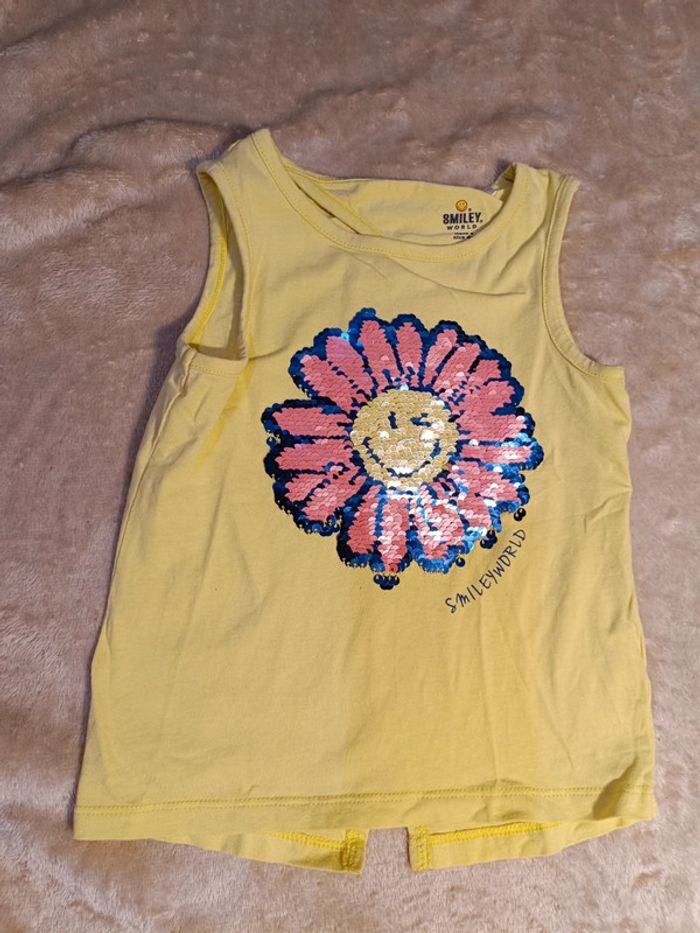 Débardeur avec SmileyWorld fleur sequins 3 ans