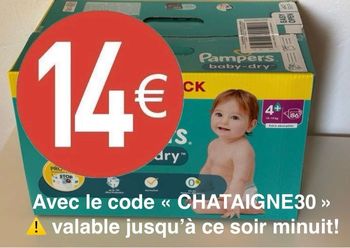 Couches Pampers baby dry taille 4+