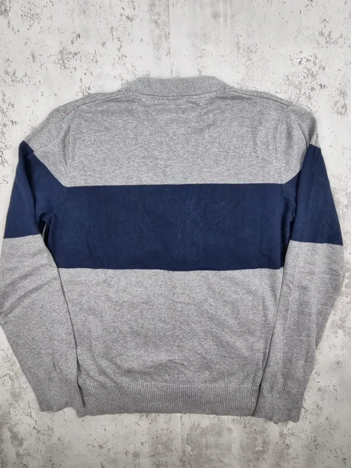 Gilet boutonné Tommy Hilfiger gris clair et bleu marine – Taille L Hommes (mesures en photos) - photo numéro 4