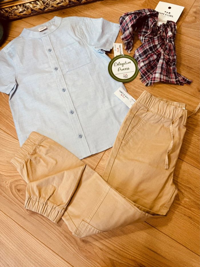 Taille 8 ans ensemble 3 pièces cérémonie garçon TAO bleue beige 💙 - photo numéro 4