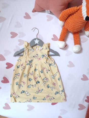 Robe jaune - Papillons - 74 cm - Très bon état - H&M