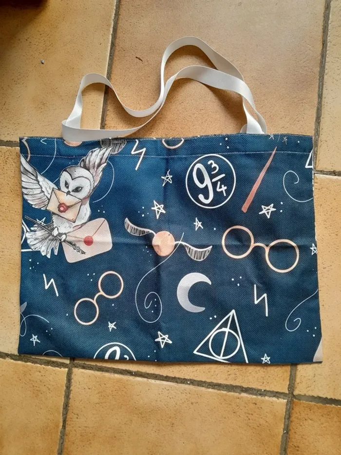 Grand sac en Chanvre, Harry Potter, couleur bleu