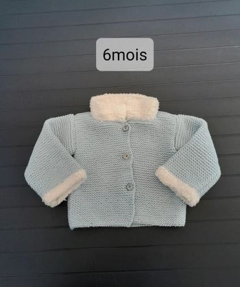 Gilet laine bleu papillon 🦋 6 mois fille