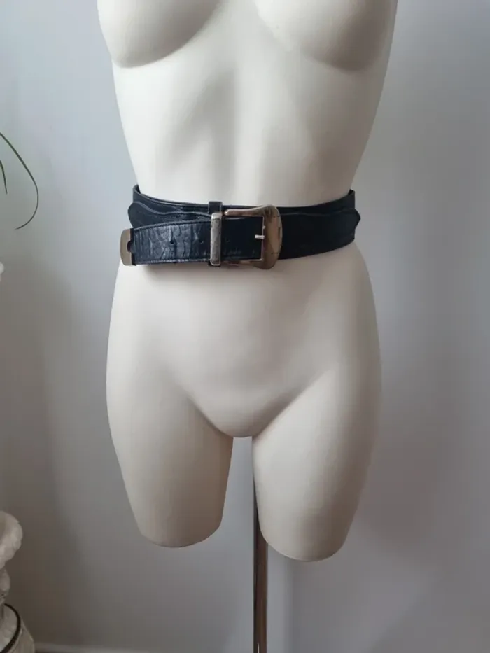 Ceinture noir vintage - photo numéro 2