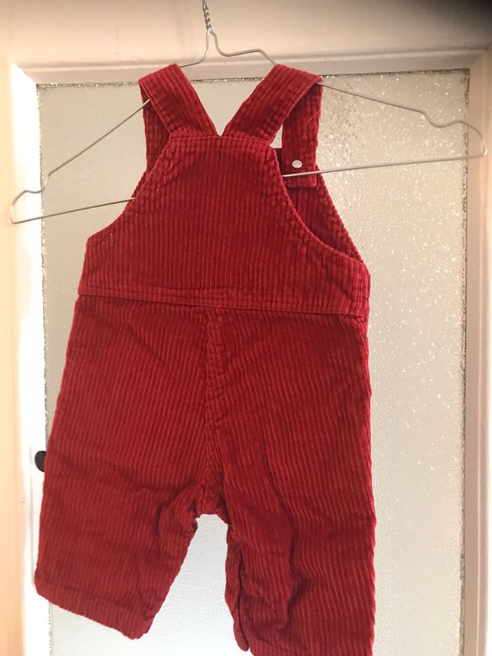 Salopette rouge velours orchestra taille 3 mois - photo numéro 2