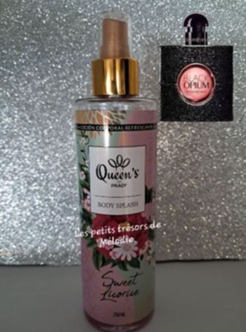 Brume corporelle/capillaire Prady Sweet Licorice inspiré de Black Opium