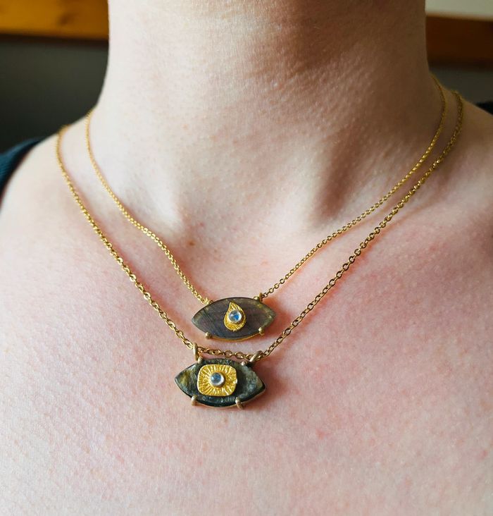 Collier talisman œil Labradorite - photo numéro 11