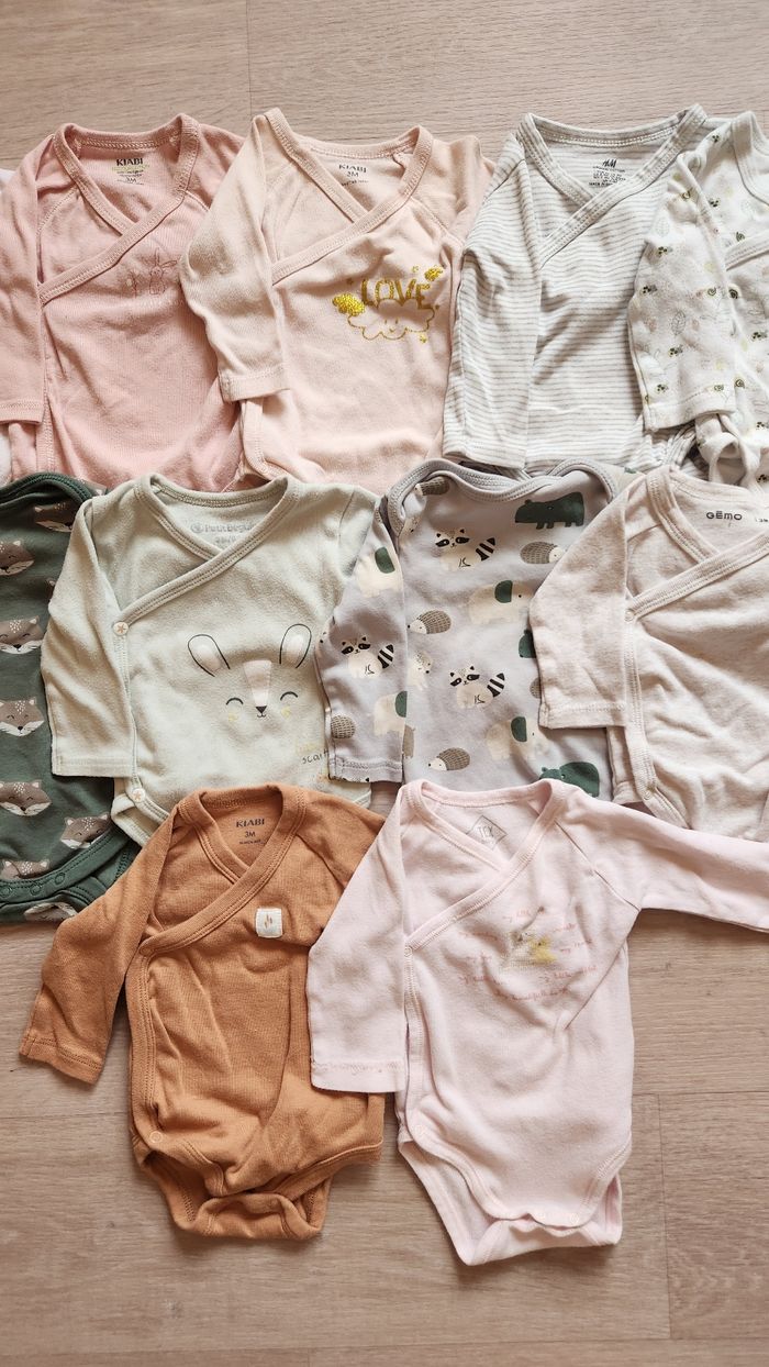 Lot de 12 bodies fille manches longues – 3 mois - photo numéro 5