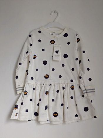 Robe molleton 3 ans chatons blanche et violette