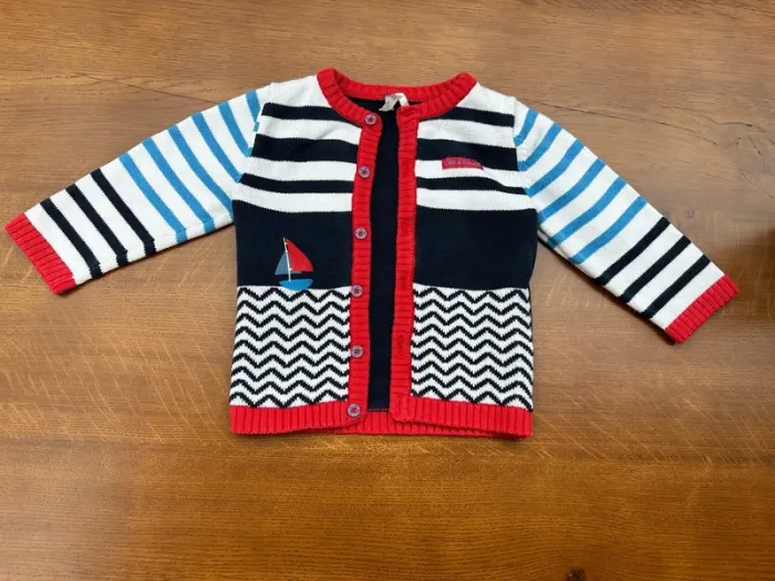 Gilet marin Orchestra 9 mois bleu et rouge - photo numéro 2