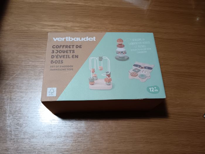 Coffret de 3 jouets d'éveil en bois
