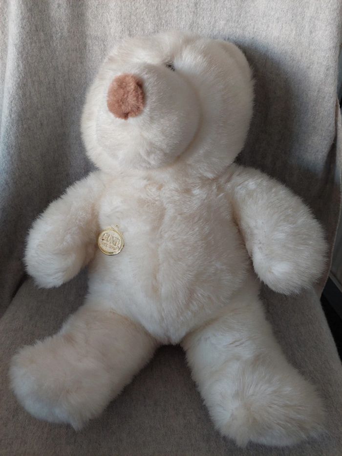 Gund - gros nounours ours en peluche blanc - photo numéro 2