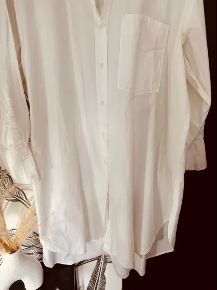 Taille 36 ~ S chemise longue et oversize femme Zara blanche 🌸 - photo numéro 4