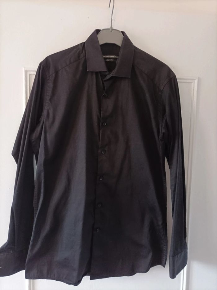 Chemise Giani Ferrucci Slim Fit noire Homme 37/38